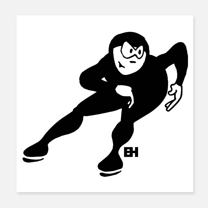 Eisschnellläufer Poster 20x20 cm