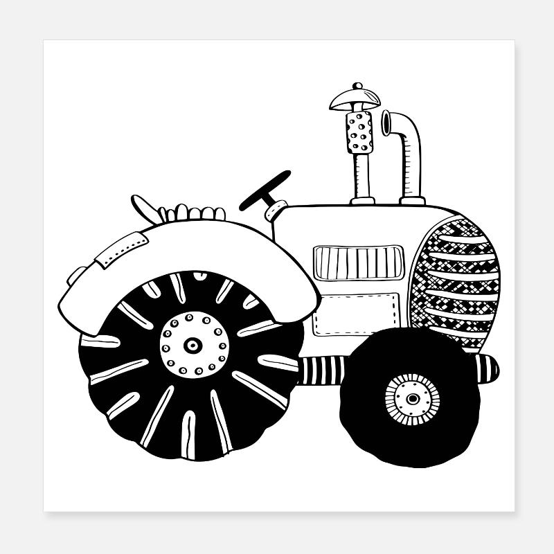 Schicker Traktor - Traktoren - Trecker - Bulldog Poster 20x20 cm
