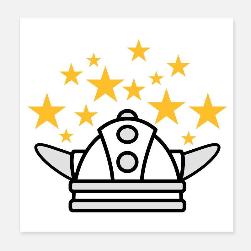 Casque de Viking Poster 20 x 20 cm