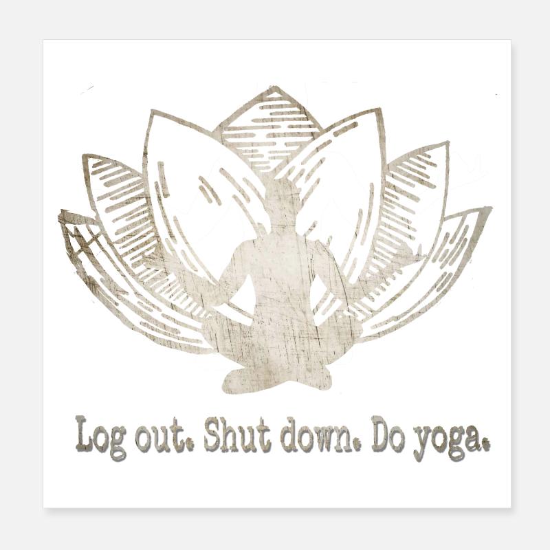 Yoga - Poster 20x20 cm - Weiß