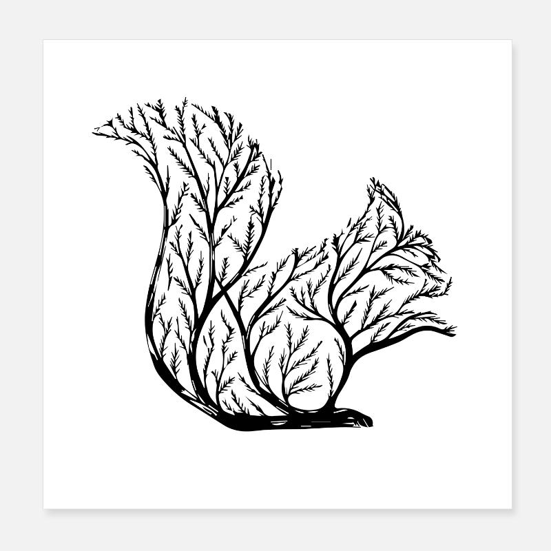 Ornate squirrel Poster 8" x 8" (20x20 cm)