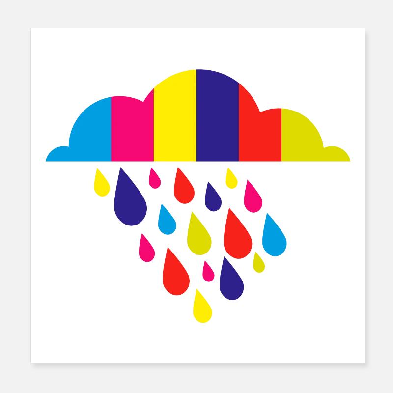 coloré pluie d'automne Poster 20 x 20 cm