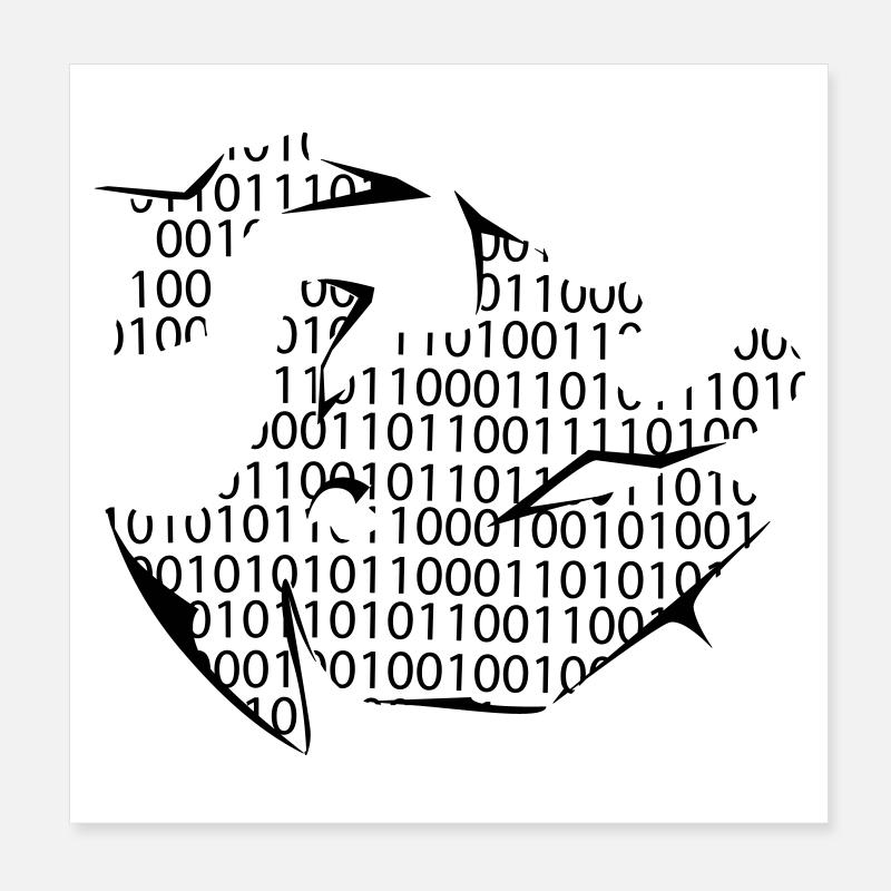 code binaire Poster 20 x 20 cm