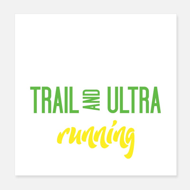 Trail Running und Ultra Running - Poster 20x20 cm - Weiß