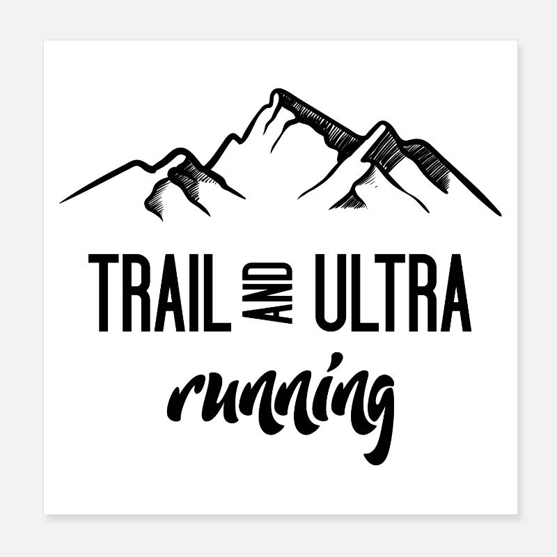Trail Running und Ultra Running Poster 20x20 cm