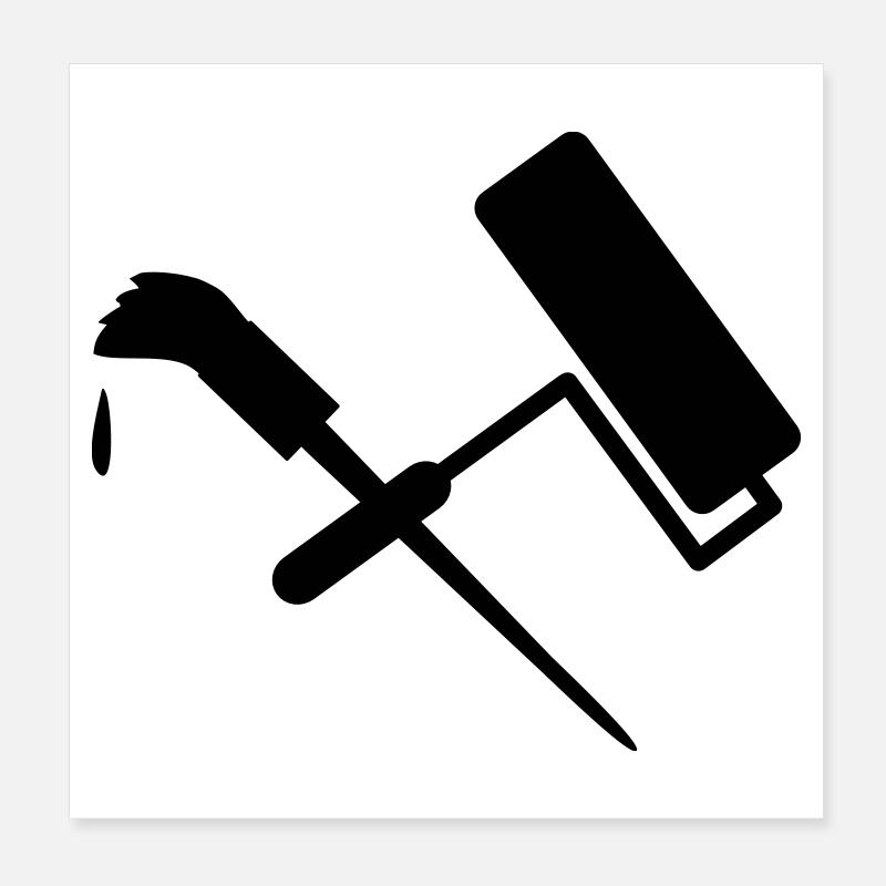 pinsel rolle maler handwerk Poster 20x20 cm