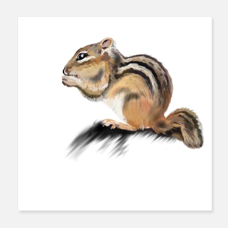 chipmunk - Poster 8" x 8" (20x20 cm) - white