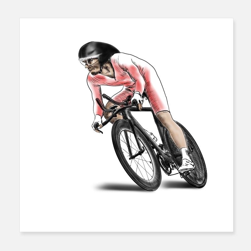 racing cyclists Poster 8" x 8" (20x20 cm)