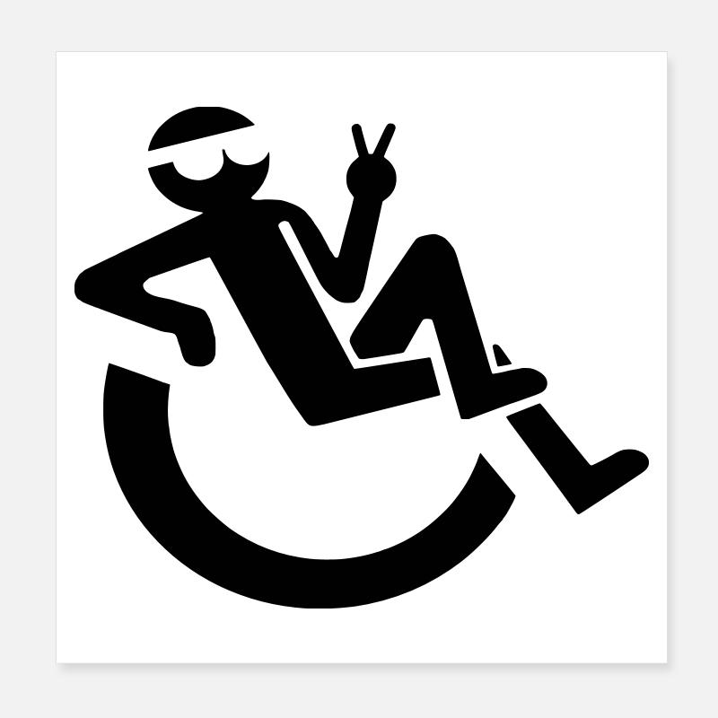 Image d’un utilisateur de fauteuil roulant détendu # Poster 20 x 20 cm