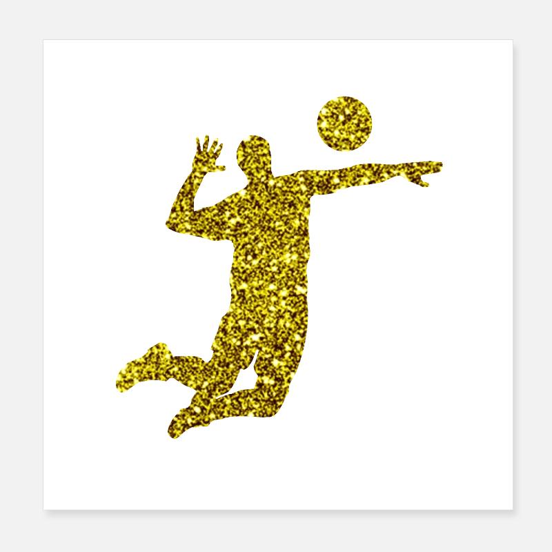 Gold Volleyball - Poster 20x20 cm - Weiß