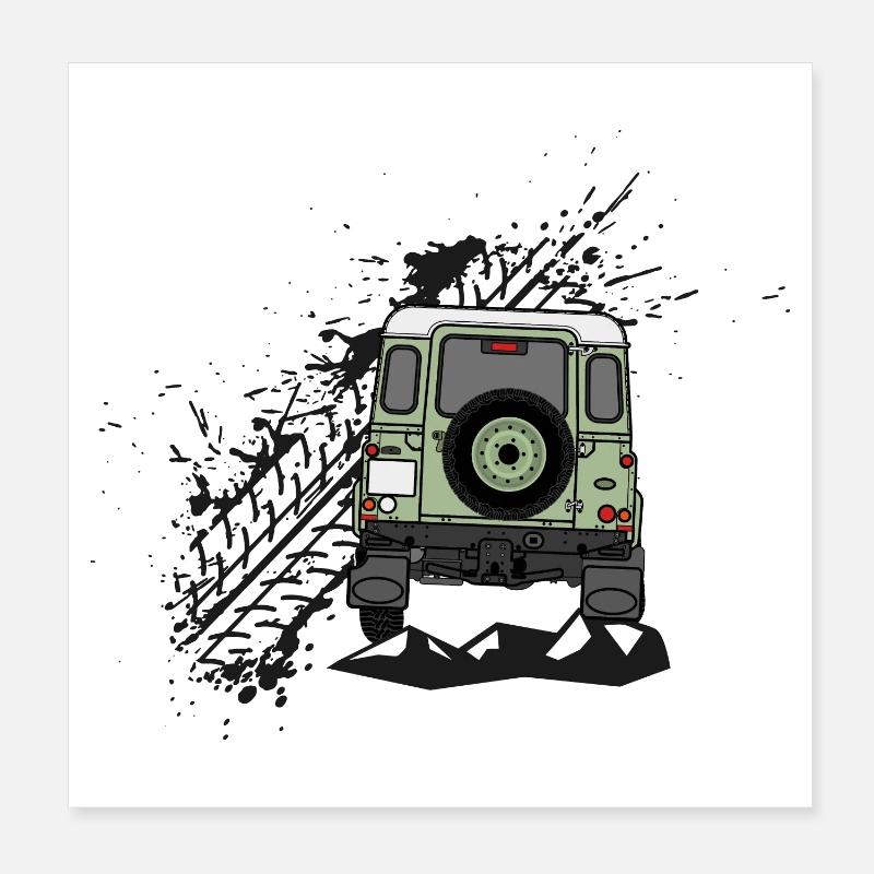 Defender Splash Rear Poster 8" x 8" (20x20 cm)