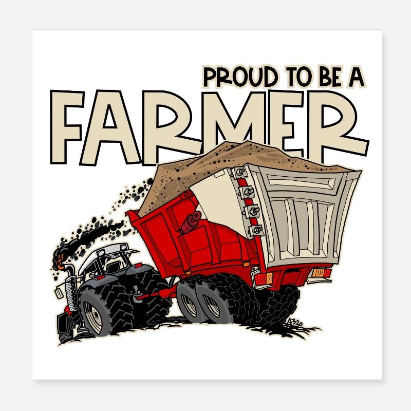 0954 Proud to be a farmer Poster 8" x 8" (20x20 cm)