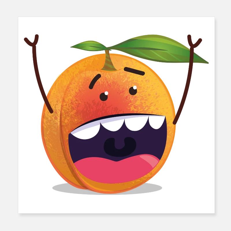 Coole Aprikose | Comic Zeichnung Poster 20x20 cm