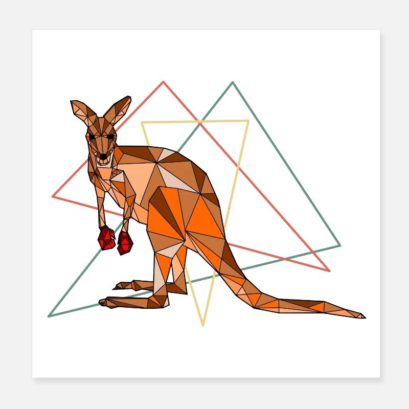 Kangourou ! - Poster 20 x 20 cm - blanc