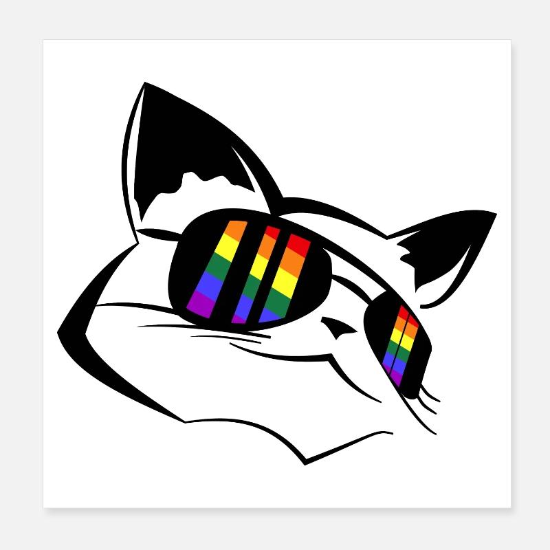 Pride Cat LGBT Poster 8" x 8" (20x20 cm)