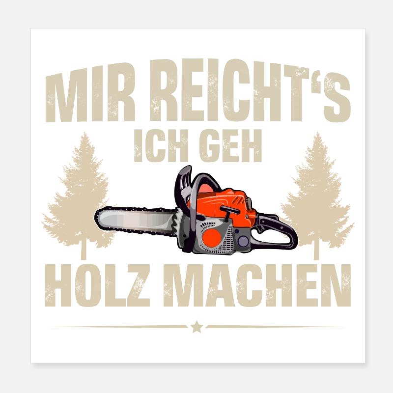Holzfäller Poster 20x20 cm