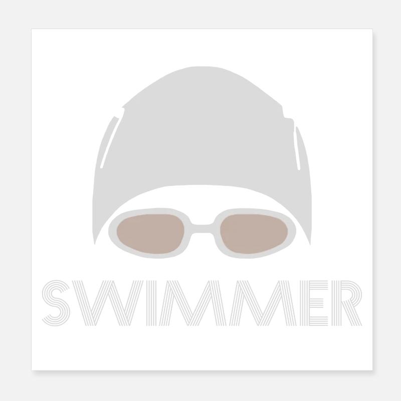 Nageur Poster 20 x 20 cm