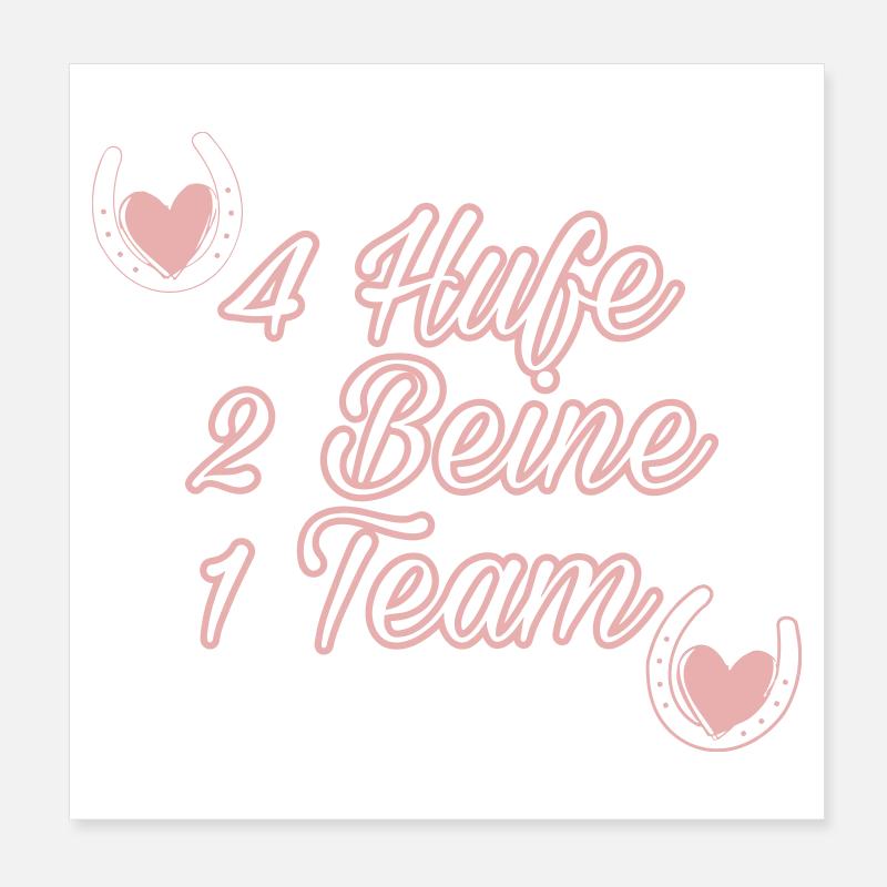4 Hufe 2 Beine 1 Team Poster 20x20 cm