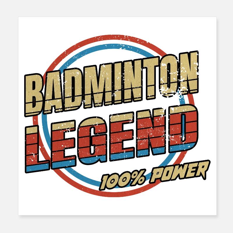 Badminton Legende Poster 20x20 cm