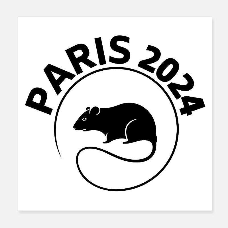 mascotte, rat, Paris Poster 20 x 20 cm