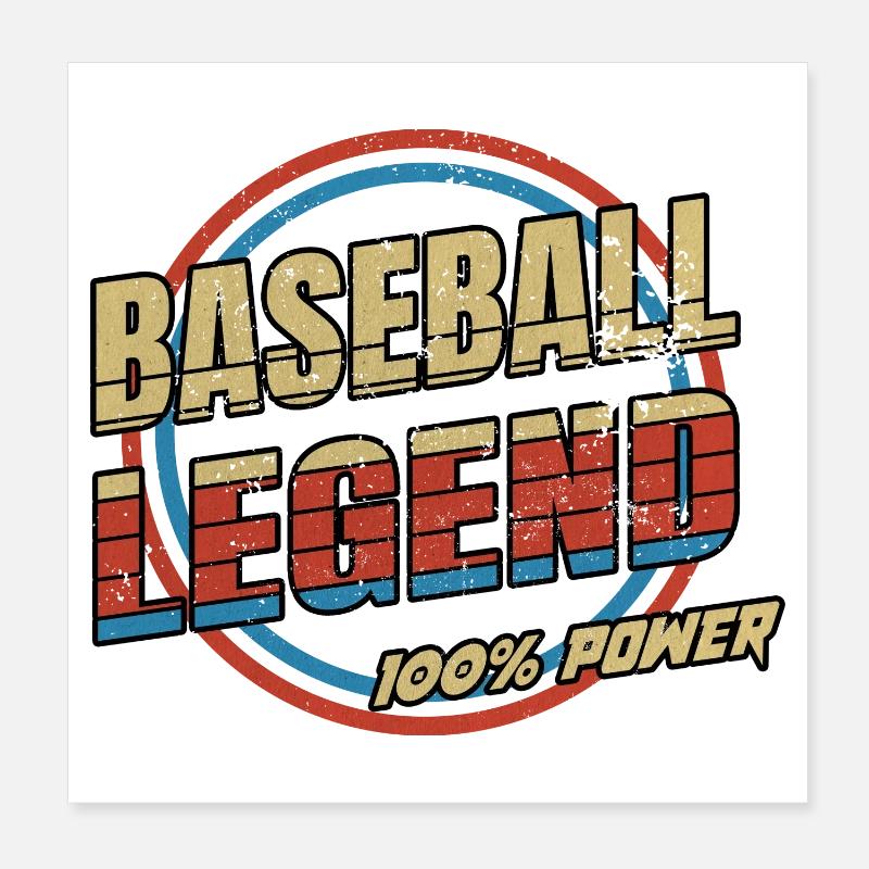 Légende du baseball Poster 20 x 20 cm