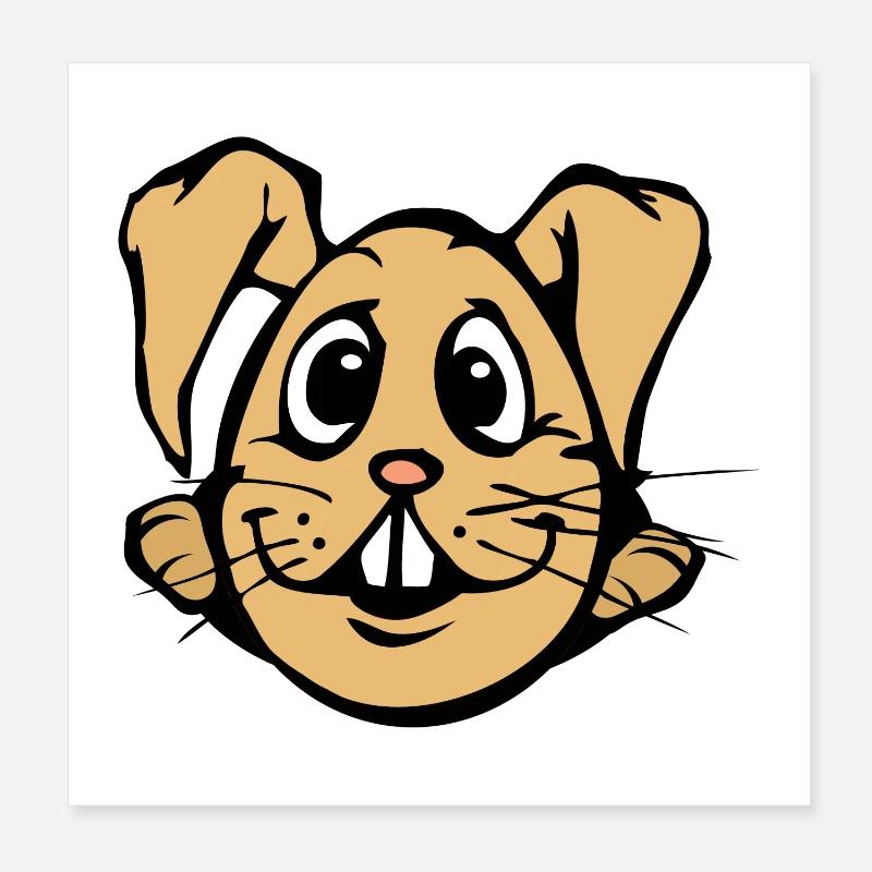 Hasi ! comic Hase Ei lustig Eierkopf Ostern  Poster 20x20 cm