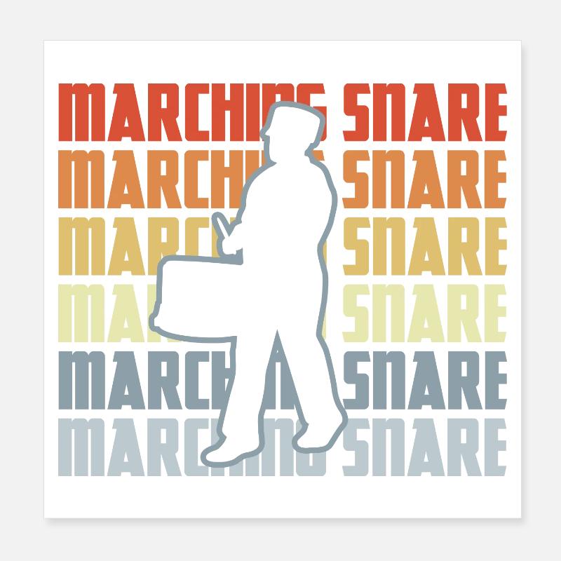 Vintage marching drum Poster 8" x 8" (20x20 cm)