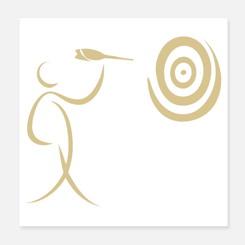 Minimalist darts dart player with dart and dart Poster 8" x 8" (20x20 cm)