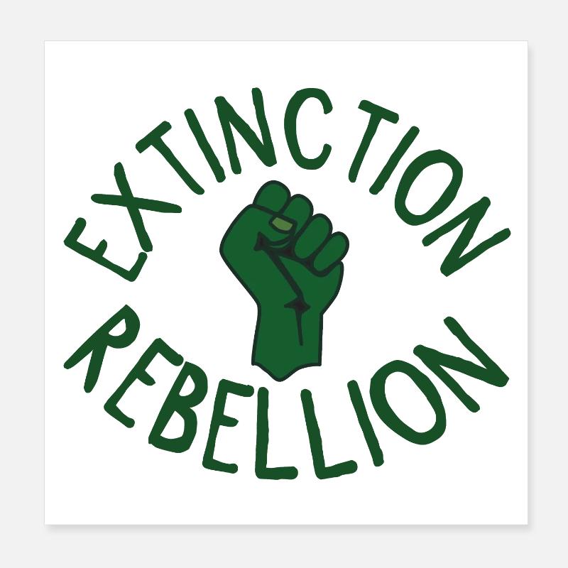 Extinction Rebellion Faust grün Poster 20x20 cm