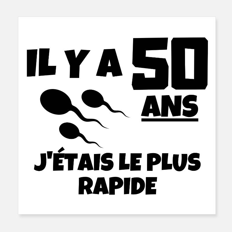 anniversaire, 50 ans, j'ai 50 ans Poster 20 x 20 cm