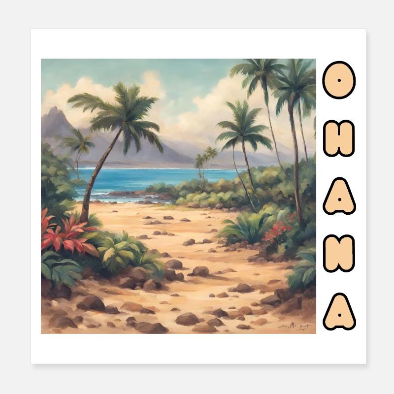 OHANA - Poster 20x20 cm - Weiß