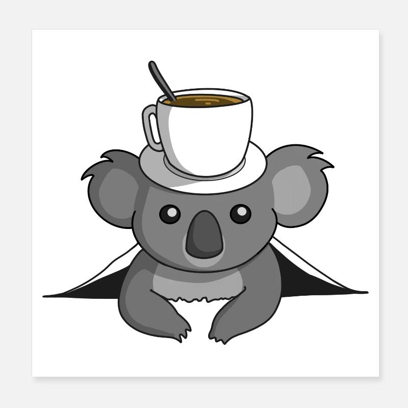 Kaffee Koala Poster 20x20 cm