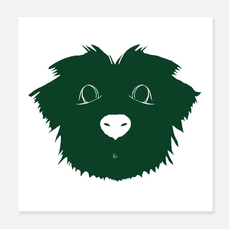 Chiot vert Poster 20 x 20 cm