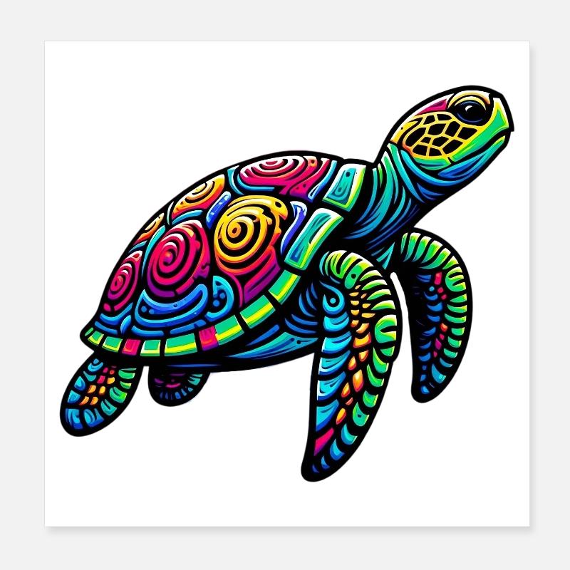 Tortue marine Poster 20 x 20 cm