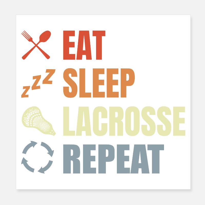 Vintage Lacrosse Schedule Poster 8" x 8" (20x20 cm)