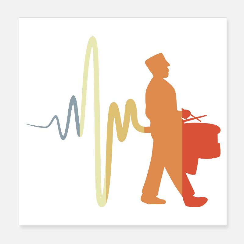 Marching Drummer Poster 8" x 8" (20x20 cm)