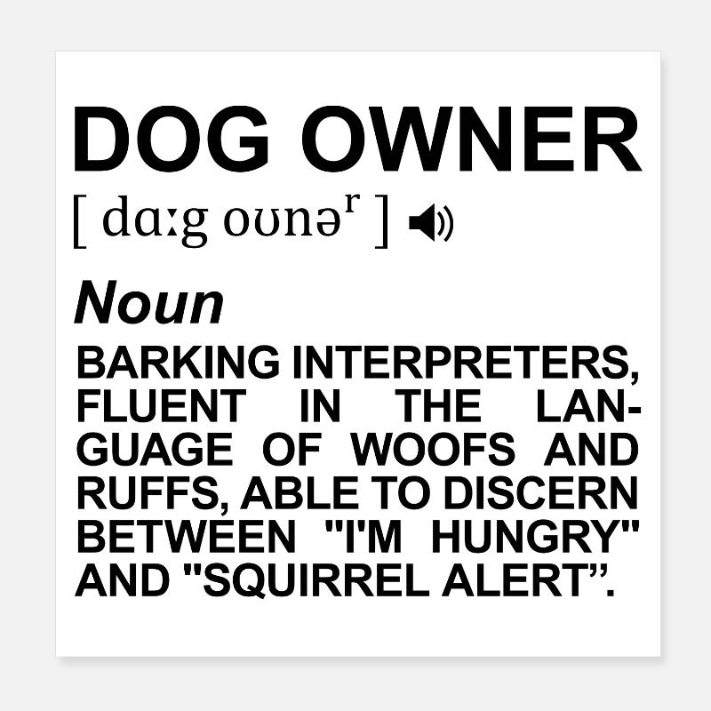 Hundehalter Definition Poster 20x20 cm