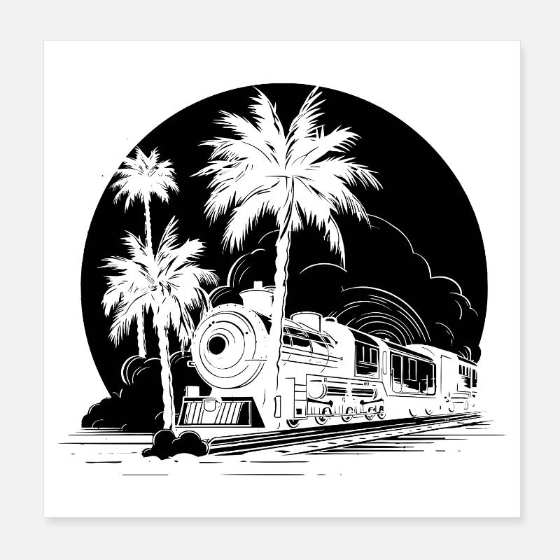 Railroad Poster 8" x 8" (20x20 cm)