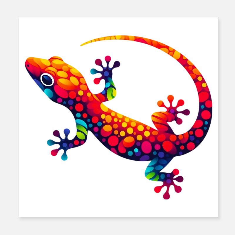 Gecko Poster 8" x 8" (20x20 cm)