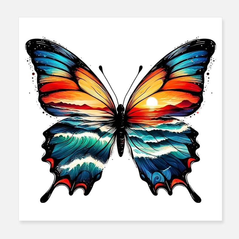 Papillon Poster 20 x 20 cm