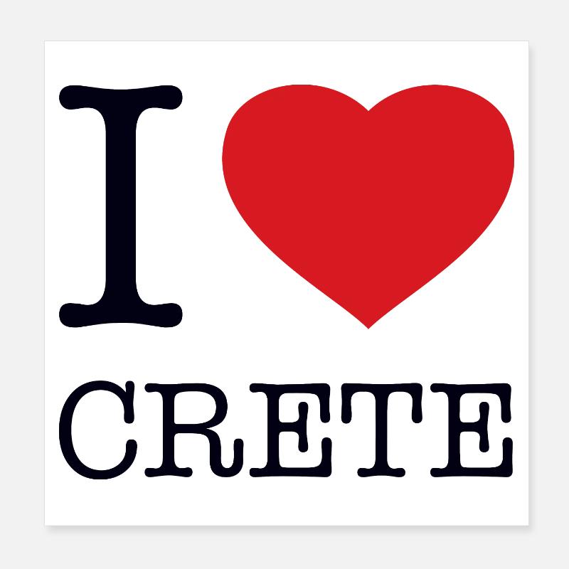 J’ADORE LA CRÈTE KRETA Poster 20 x 20 cm
