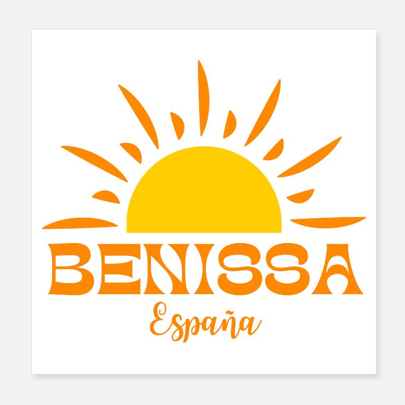 Benissa Espana Sunrise Design - Poster 8" x 8" (20x20 cm) - white