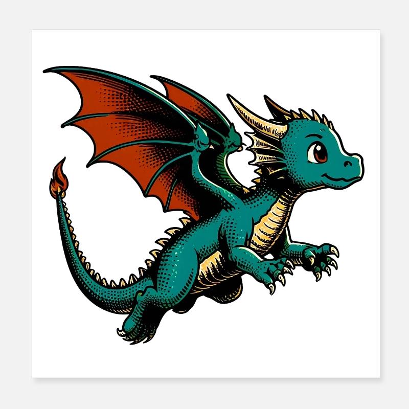 Dragon Poster 20 x 20 cm