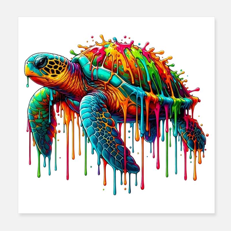 Turtle Poster 8" x 8" (20x20 cm)