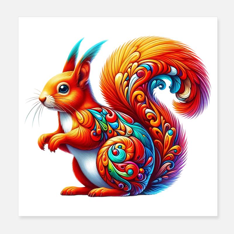 Eichhörnchen Poster 20x20 cm