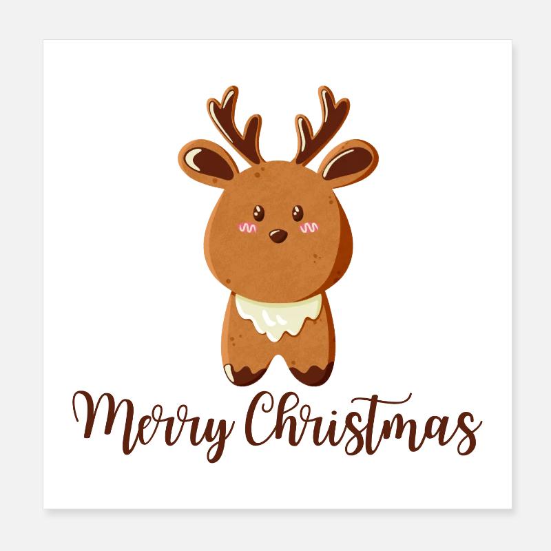 Renne pour Noël - Joyeux Noël Poster 20 x 20 cm