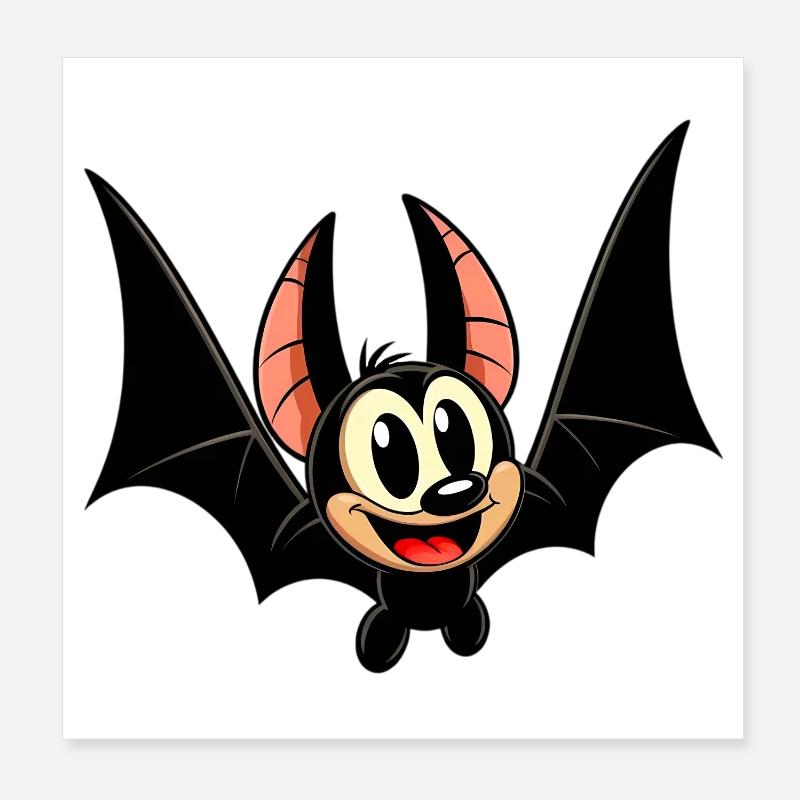 Bat Poster 8" x 8" (20x20 cm)