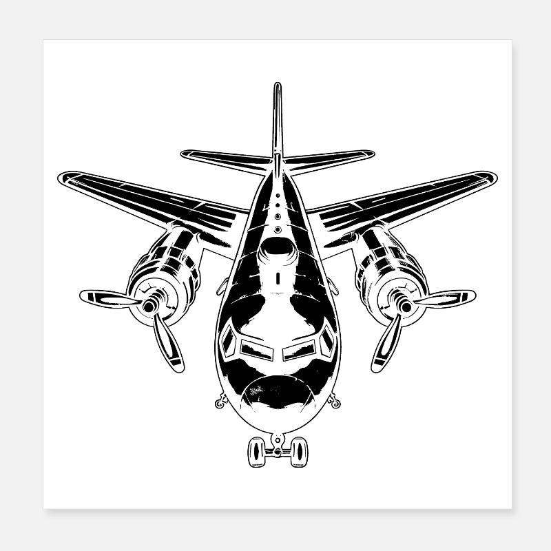 Dessin d’avion Poster 20 x 20 cm