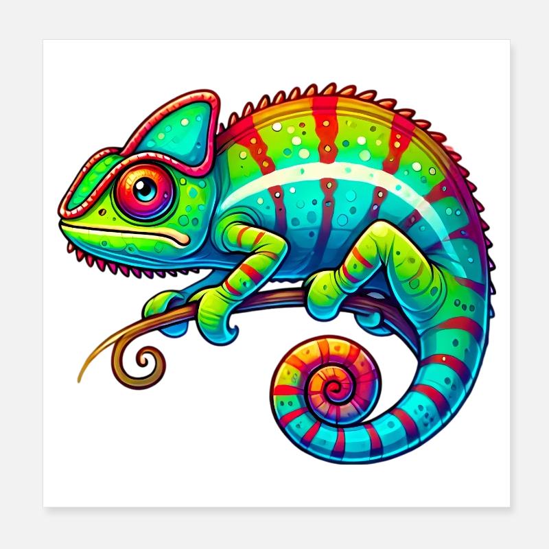 Caméléon Poster 20 x 20 cm