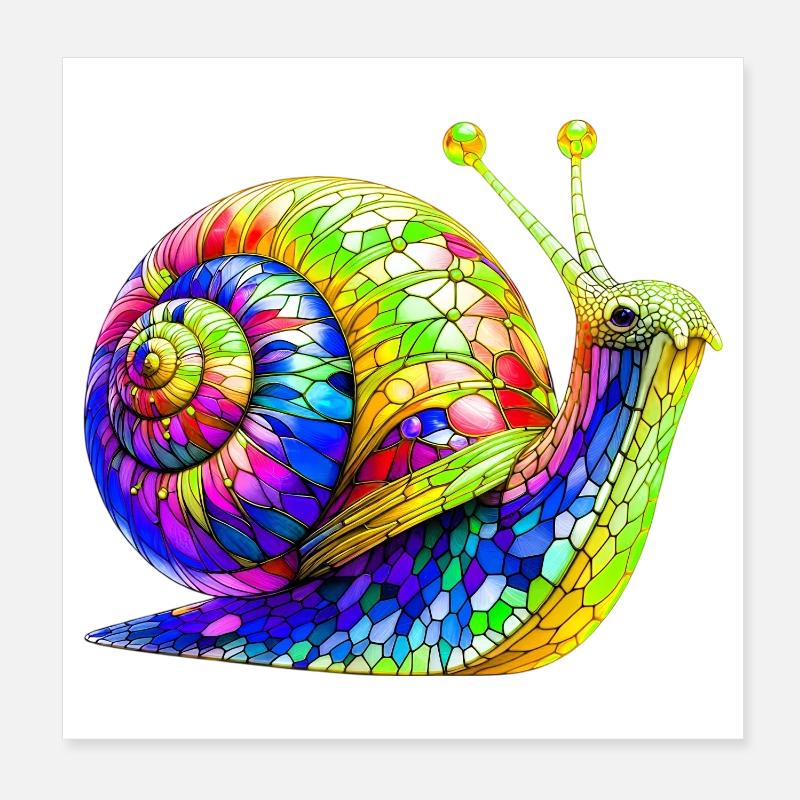 Snail Poster 8" x 8" (20x20 cm)